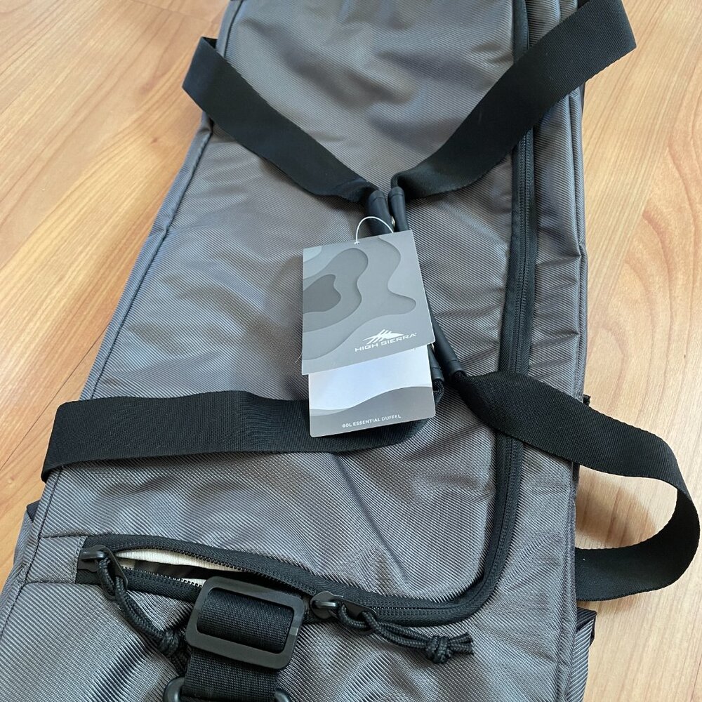 High Sierra Essential Duffel Bag, Mercury Black 60 L. Gym Travel Carry On. NWT - Picture 1 of 16